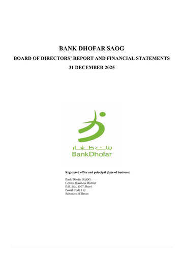 Thumbnail Bank Dhofar Financial Statement 2025