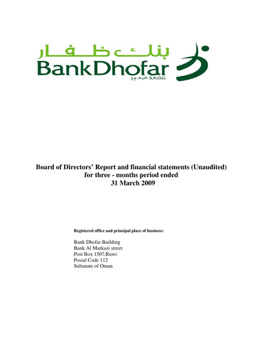 Thumbnail Bank Dhofar Quarterly Report 2009-q1