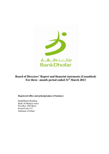 Thumbnail Bank Dhofar Quarterly Report 2013-q1