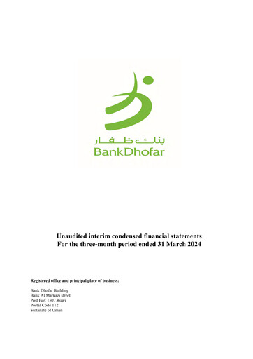 Thumbnail Bank Dhofar Quarterly Report 2024-q1