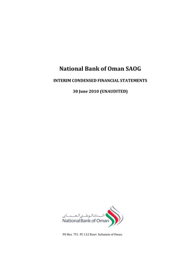 Thumbnail National Bank of Oman Financial Statement 2010-h1