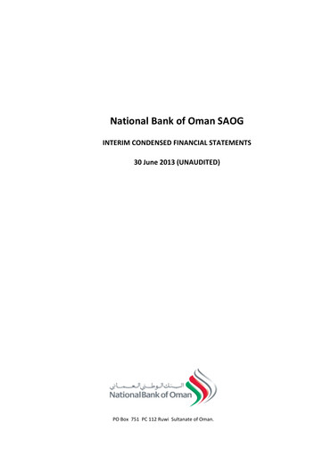 Thumbnail National Bank of Oman Financial Statement 2013-h1
