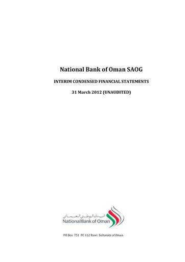 Thumbnail National Bank of Oman Quarterly Report 2012-q1