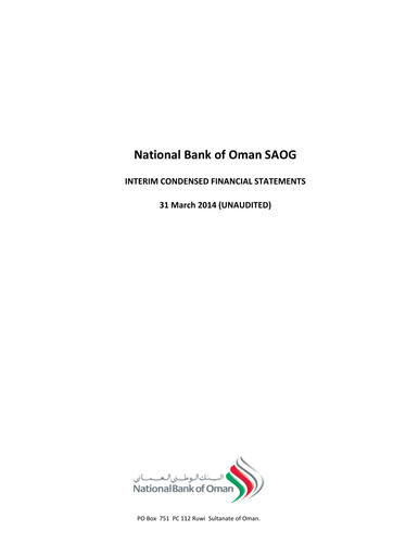 Thumbnail National Bank of Oman Quarterly Report 2014-q1