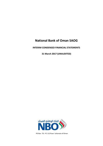 Thumbnail National Bank of Oman Quarterly Report 2017-q1