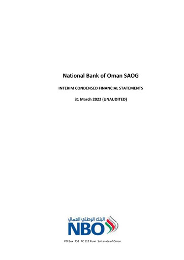 Thumbnail National Bank of Oman Quarterly Report 2022-q1