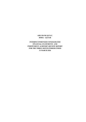Thumbnail Ahlibank Quarterly Report 2026-q1