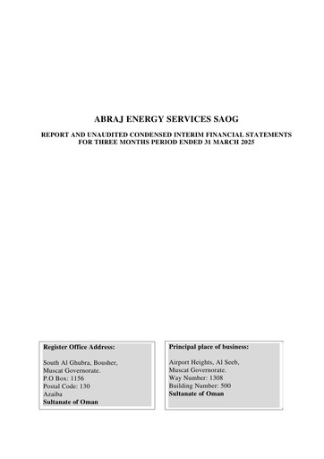 Thumbnail Abraj Energy Services Quarterly Report 2025-q1