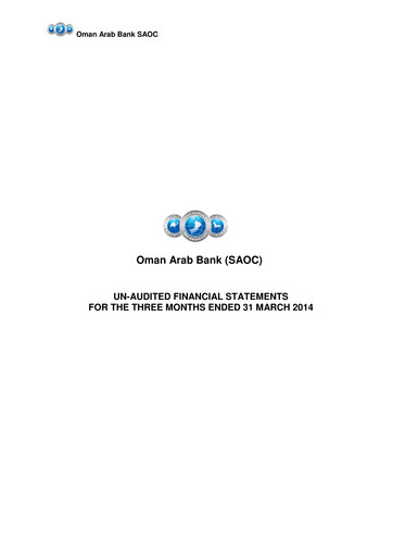 Thumbnail Oman Arab Bank Quarterly Report 2014-q1