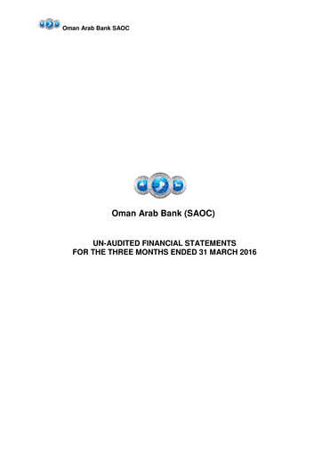 Thumbnail Oman Arab Bank Quarterly Report 2016-q1