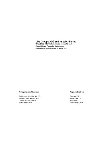 Thumbnail Liva Group Quarterly Report 2025-q1