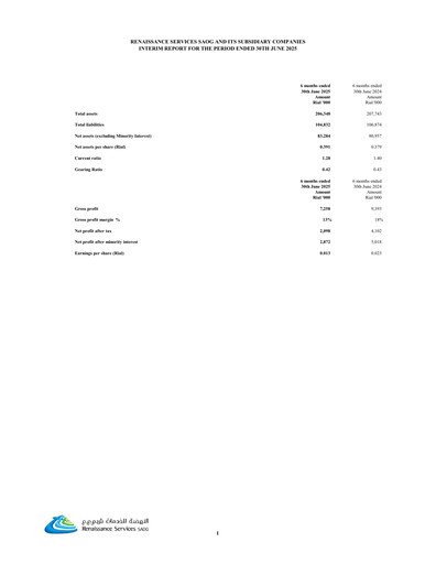 Thumbnail Renaissance Services Half-year Report 2025-h1