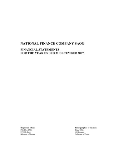 Thumbnail National Finance Financial Statement 2007