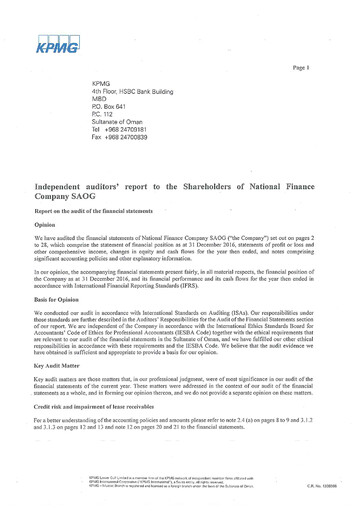 Thumbnail National Finance Financial Statement 2016