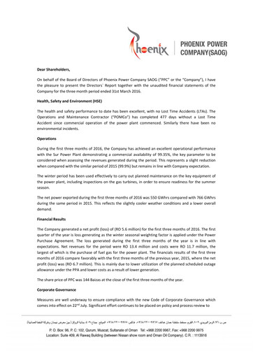 Thumbnail Phoenix Power Company Financial Report 2016-q1