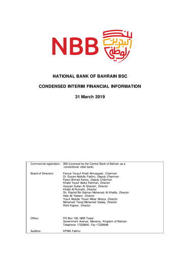 Vorschaubild National Bank of Bahrain Quartalsbericht 2019-q1