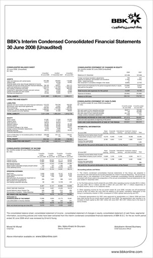 Thumbnail Bank of Bahrain and Kuwait Half-year Report 2008-h1