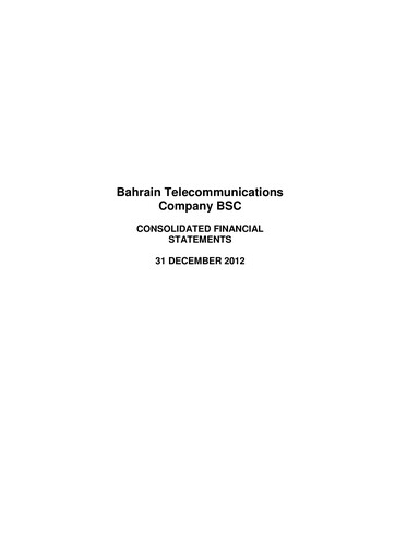 Vorschaubild Batelco (Bahrain Telecommunication Company) Finanzmitteilung 2012