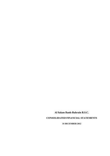 Thumbnail Al Salam Bank Financial Statement 2012