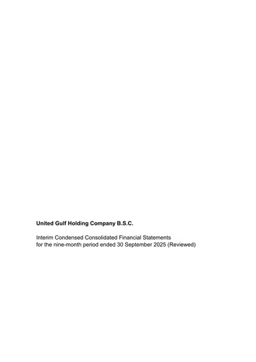 Thumbnail United Gulf Holding Company Financial Statement 2025-9m