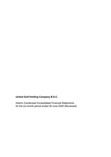 Miniature United Gulf Holding Company Bilan financier 2025-h1