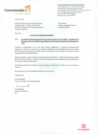 Miniature Coromandel Rapport trimestriel 2018-q1