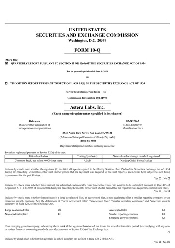 Miniature Astera Labs Rapport trimestriel 2026-q2
