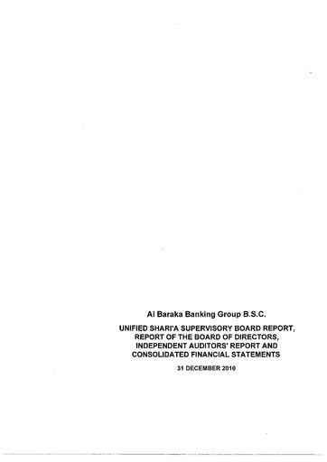 Thumbnail Al Baraka Group Financial Statement 2010