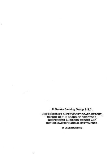 Thumbnail Al Baraka Group Financial Statement 2012
