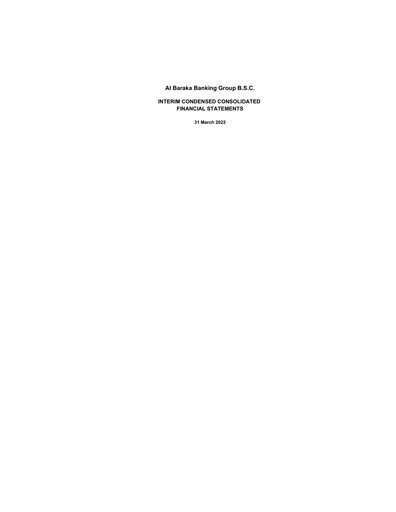 Miniature Al Baraka Group Bilan financier 2022-q1