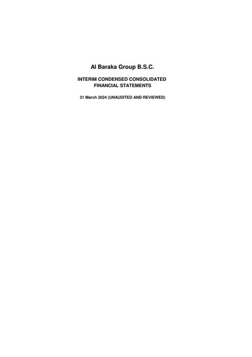 Thumbnail Al Baraka Group Financial Statement 2024-q1
