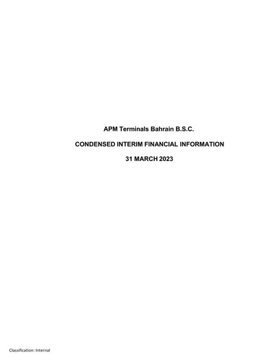Miniature APM Terminals Bahrain Rapport trimestriel 2023-q1