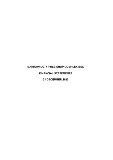 Miniature Bahrain Duty Free Shop Complex Bilan financier 2025