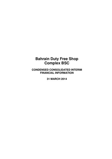 Thumbnail Bahrain Duty Free Shop Complex Quarterly Report 2014-q1
