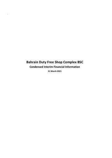 Thumbnail Bahrain Duty Free Shop Complex Quarterly Report 2021-q1