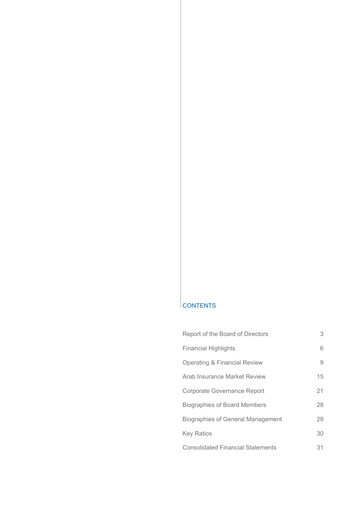 Thumbnail Arab Insurance Group Annual Report 2009
