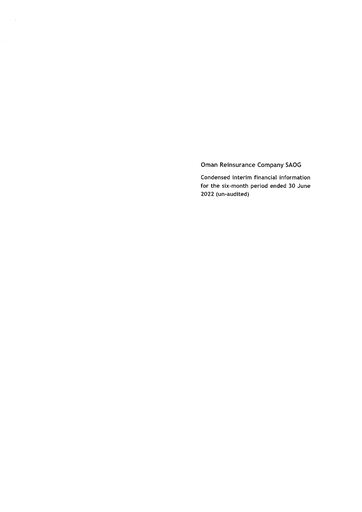 Thumbnail Oman Reinsurance Financial Report 2022-h1