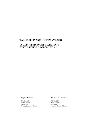 Vorschaubild Taageer Finance Finanzmitteilung 2022-h1