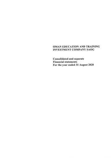 Thumbnail Oman Education and Training Investments (OETI) Financial Statement 2020