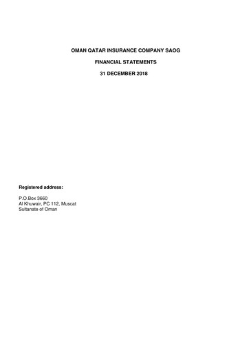 Vorschaubild OQIC Oman Qatar Insurance Company Finanzmitteilung 2018
