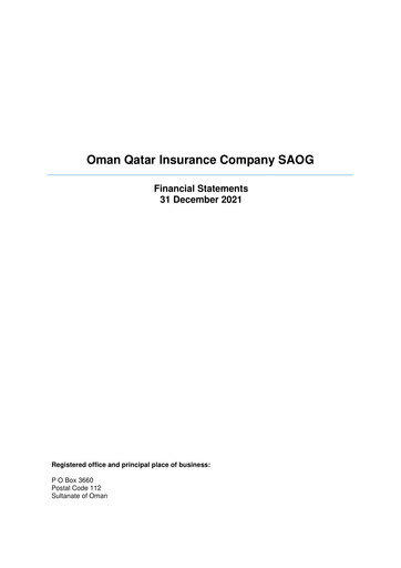 Vorschaubild OQIC Oman Qatar Insurance Company Finanzmitteilung 2021