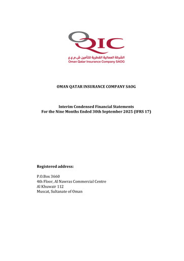 Thumbnail OQIC Oman Qatar Insurance Company Financial Statement 2025-9m