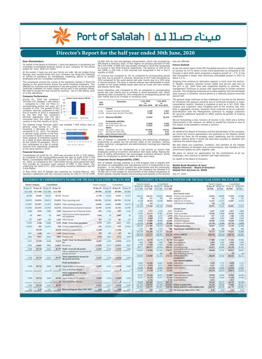 Thumbnail Salalah Port Services Company Half-year Report 2020-h1