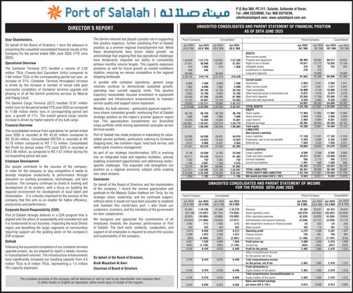 Thumbnail Salalah Port Services Company Half-year Report 2025-h1