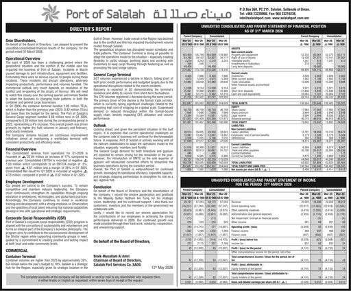 Thumbnail Salalah Port Services Company Quarterly Report 2026-q1