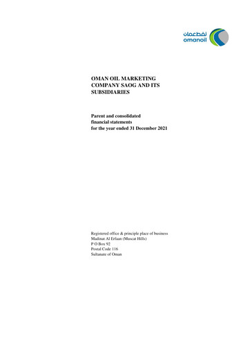 Vorschaubild Oman Oil Marketing Company (oomco) Finanzmitteilung 2021