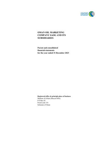 Vorschaubild Oman Oil Marketing Company (oomco) Finanzmitteilung 2023