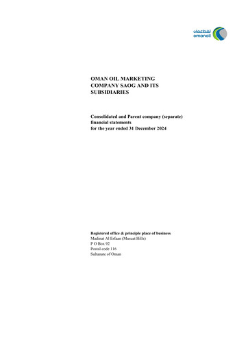 Vorschaubild Oman Oil Marketing Company (oomco) Finanzmitteilung 2024