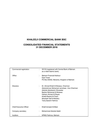 Vorschaubild Khaleeji Bank Finanzmitteilung 2016