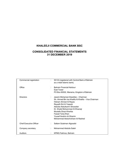 Vorschaubild Khaleeji Bank Finanzmitteilung 2019